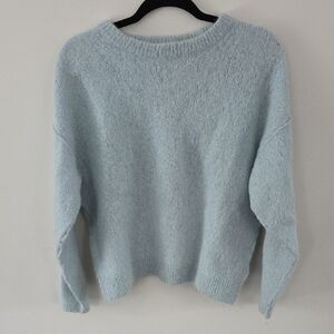 Free People Soft Sky Blue Crew Neck Sweater